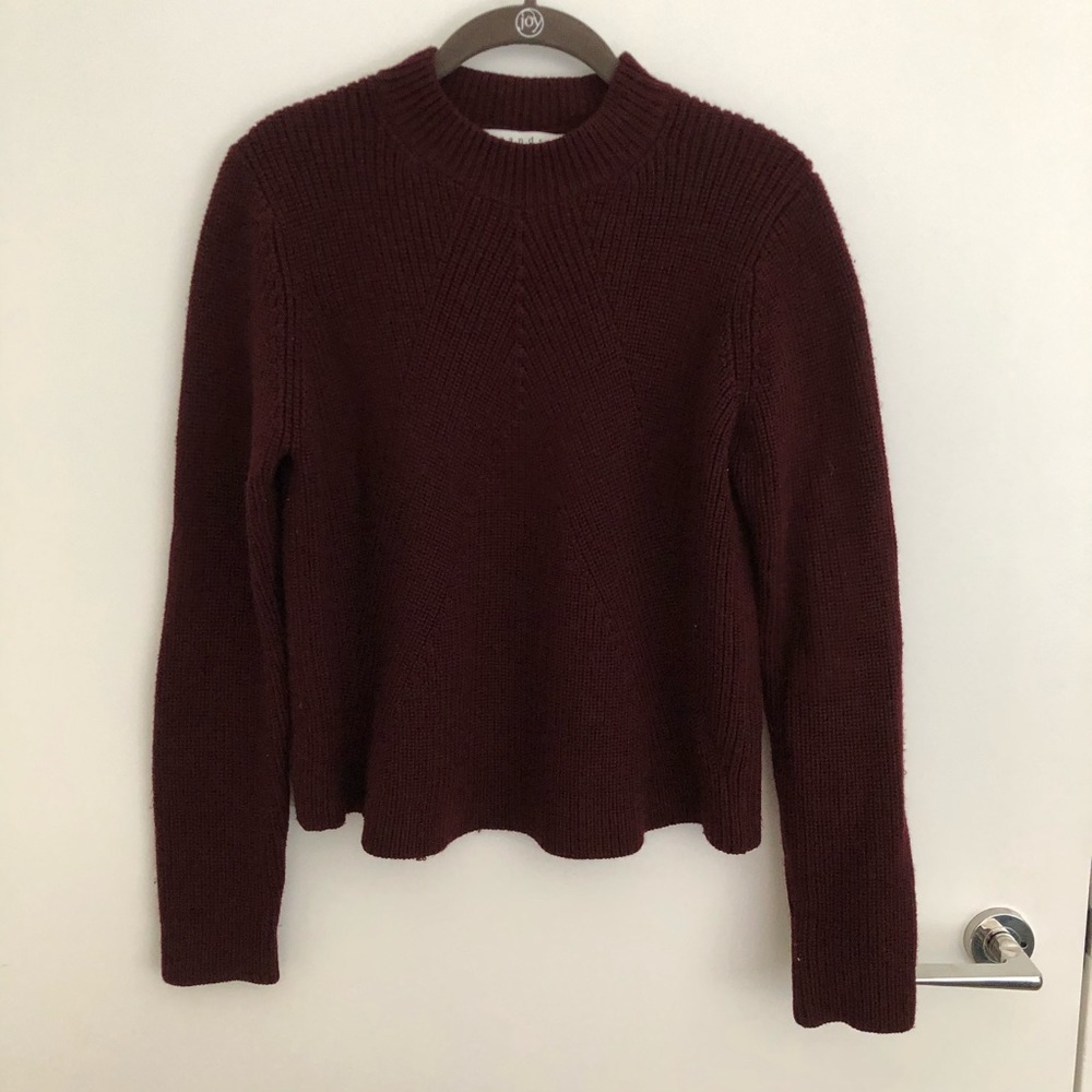 Sandro Burgundy Knit Sweater